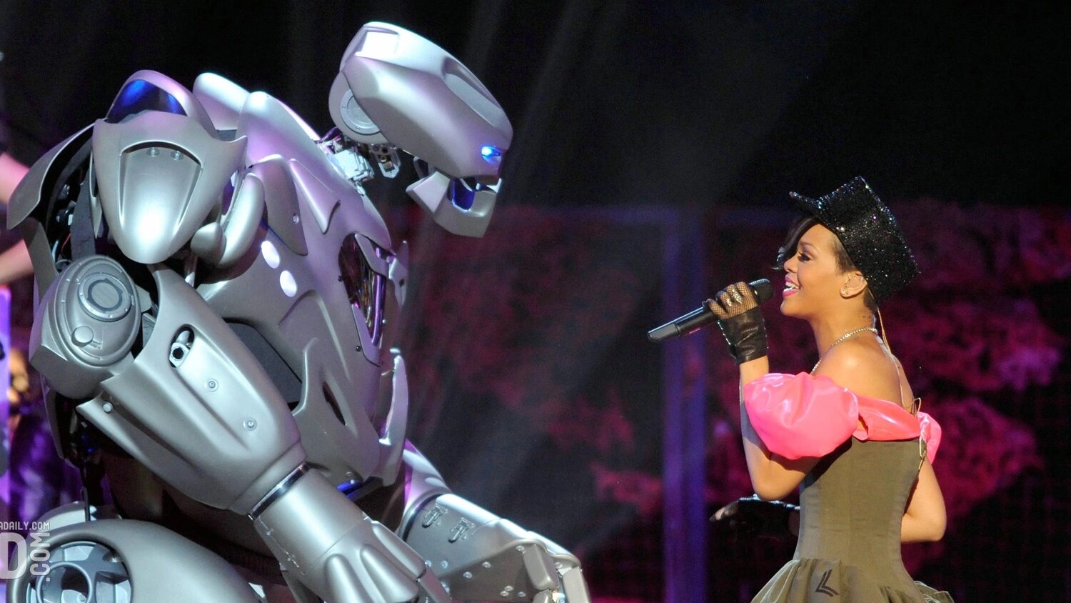 titan celebrity rihanna on stage stare