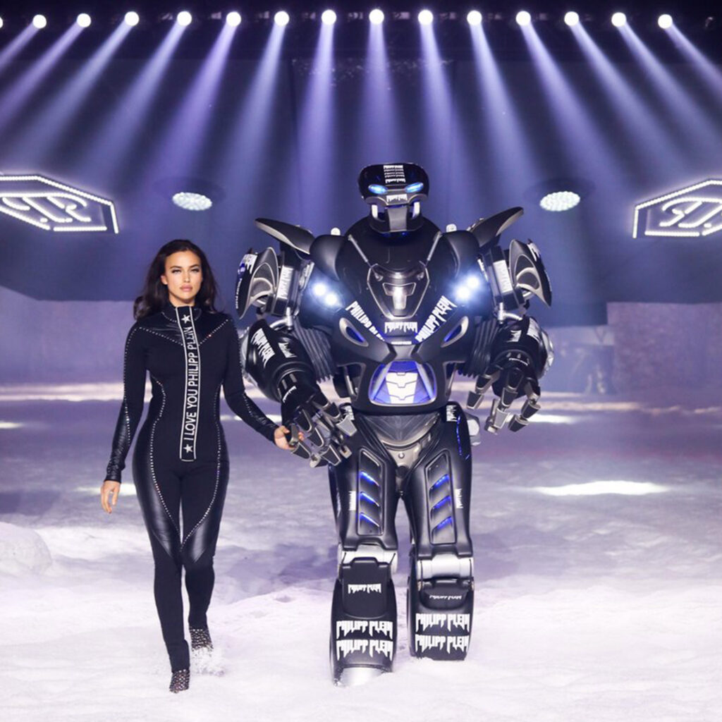 irina shayk new york fashion week titan the robot