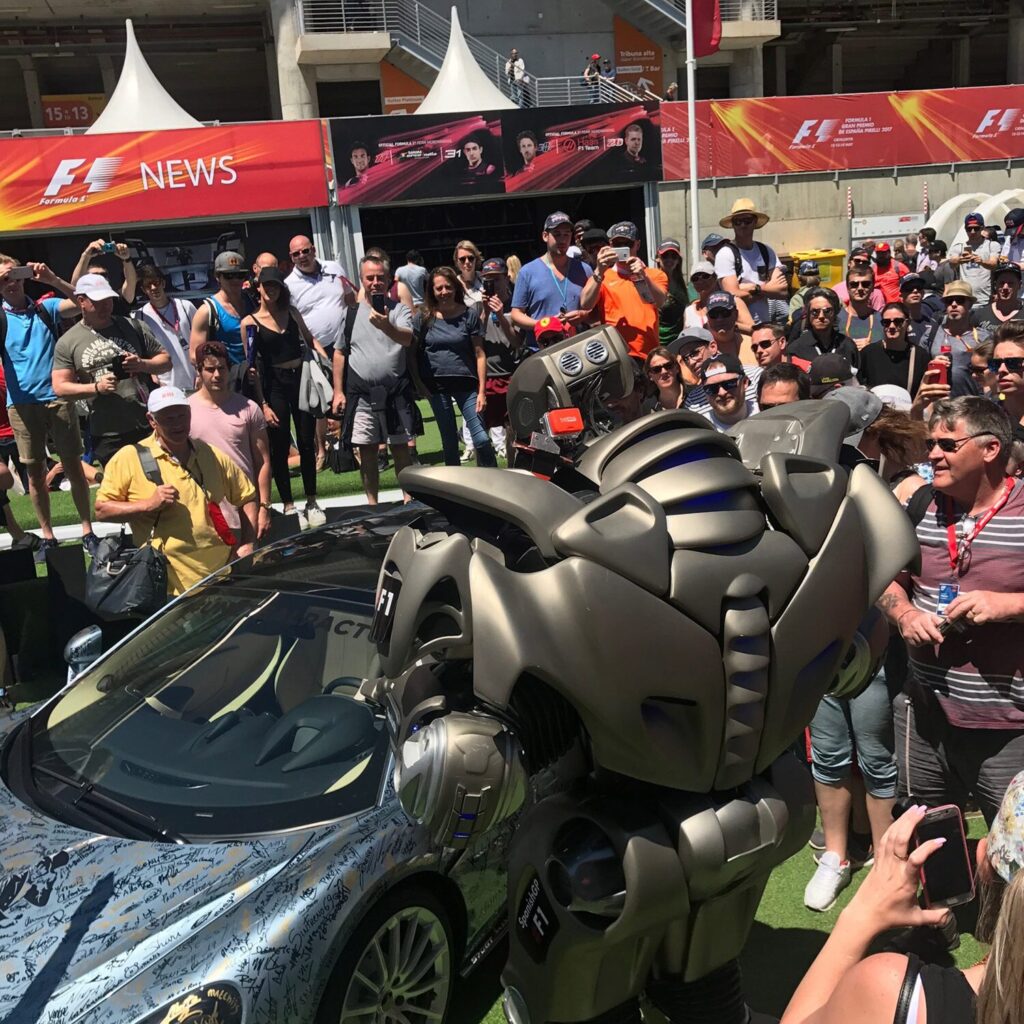spanish f1 mclaren titan the robot entertainer