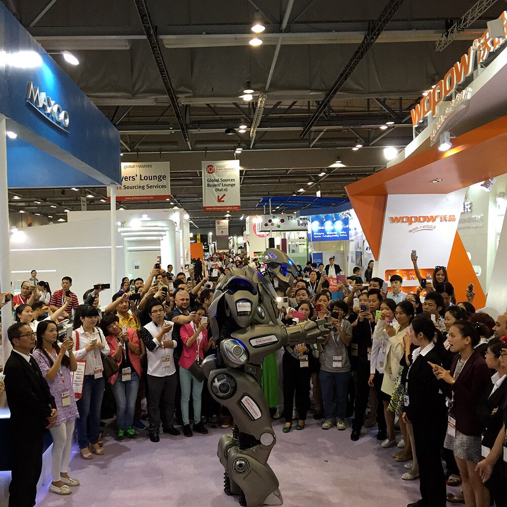 trade show audience gathering